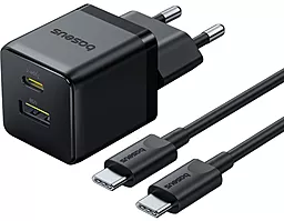 Мережевий зарядний пристрій Baseus Palm 30w PD/QC USB-C/USB-A pots charger + USB-C to USB-C cable black (P1011160A113-01)