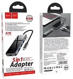 Мультипортовый USB Type-C хаб Hoco HB15 Easy Show USB-C -> 3xUSB 3.0, 1xHDMI 1xPD Gray - миниатюра 7