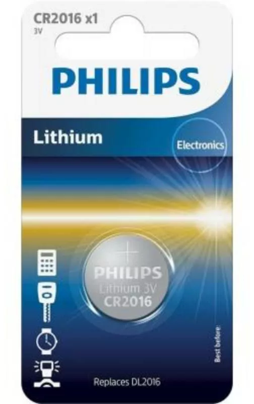 Батарейки Philips CR2016 Lithium 1 шт. 3 V - фото 1