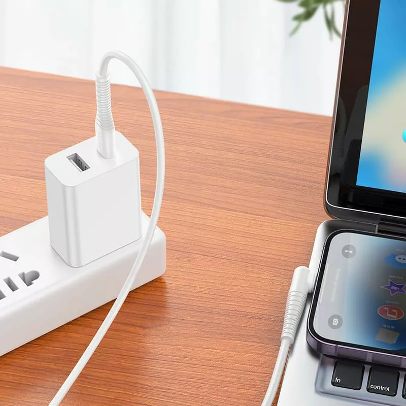Кабель Borofone BX105 Corriente USB Type-C - Lightning 27w 3a 1м PD сable White - фото 4