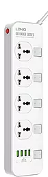 Сетевой фильтр (удлинитель) LDNio SC4408 4роз. 4USB белый - фото Сетевой фильтр (удлинитель) LDNio SC4408 4роз. 4USB белый
