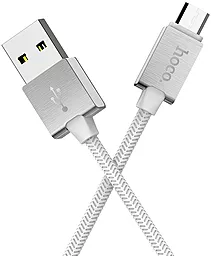 Кабель Hoco U49 Refined Steel USB-A - micro USB 12w 2.4a 1.2м cable White - миниатюра 2 Кабель Hoco U49 Refined Steel USB-A - micro USB 12w 2.4a 1.2м cable White - миниатюра 2