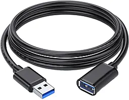 Кабель (шлейф) Essager USB 3.0 AM/AF 3м черный (EXCAM-YTD01) - фото Кабель (шлейф) Essager USB 3.0 AM/AF 3м черный (EXCAM-YTD01)
