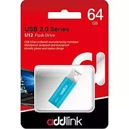Флешка AddLink U12 64GB USB 2.0 (ad64GBU12A2) Aqua - мініатюра 2