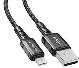 USB Кабель AceFast C1-02 12w 2.4a 1.2m Lightning cable black (AFC1-02B)