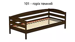 Кровать деревянная Нота Плюс, Щит 90х200, Стандарт (ламели через 4см), 101 (орех темный) - миниатюра 2