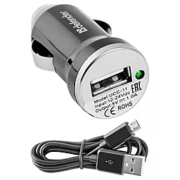 Автомобільний зарядний пристрій Defender Car Charger 1 USB 1A + Micro USB cable Silver (UCC-11)