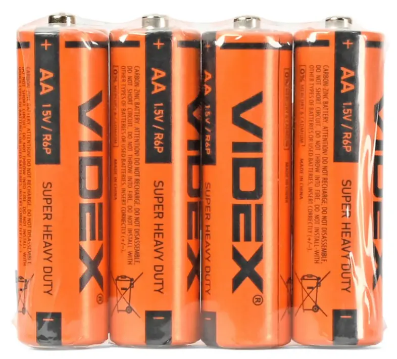 Батарейки Videx R6P / AA SHRINK CARD 4шт - фото 3