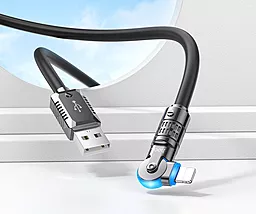 Кабель USB Hoco U118 12w 2.4a 1.2m Lightning cable black - миниатюра 5