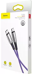 Кабель USB PD Baseus Water Drop-Shaped Lamp 3A USB Type-C - Type-C Cable Purple (CATSD-J05) - миниатюра 6