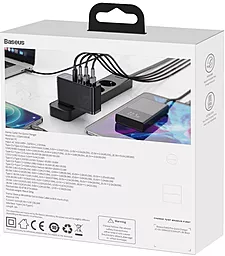 Сетевое зарядное устройство с быстрой зарядкой Baseus GaN2 Pro 100W QC 2xUSB-C + USB-C-С Cable Black (CCGAN2P-L01) - миниатюра 6