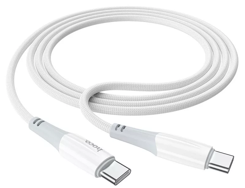 Кабель Hoco X70 Ferry USB Type-C - Type-C 60w 3a 1м PD cable White - фото 3