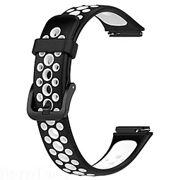 Змінний ремінець для розумного годинника BeCover Vents Style Huawei Band 7/Honor Black-White (709439)