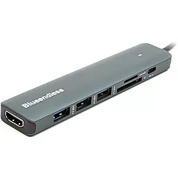 Мультипортовый USB Type-C хаб Blueendless 7-in-1 grey - фото Мультипортовый USB Type-C хаб Blueendless 7-in-1 grey