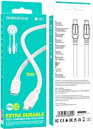 Кабель Borofone BX81 Goodway USB Type-C - Lightning 20w 3a 1м PD сable White - миниатюра 5 Кабель Borofone BX81 Goodway USB Type-C - Lightning 20w 3a 1м PD сable White - миниатюра 5