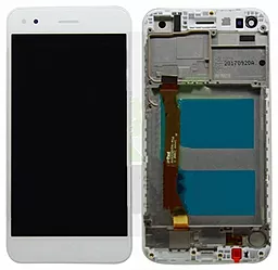 Дисплей Huawei Y6 Pro 2017, P9 Lite mini, Nova Lite 2017, Enjoy 7 (SLA-L02, SLA-L22, SLA-L03, SLA-L23) с тачскрином и рамкой, White
