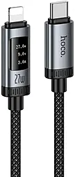 Кабель Hoco U148 Lord with display Type-C - Lightning 27w 3a 1.2м PD cable Black - фото Кабель Hoco U148 Lord with display Type-C - Lightning 27w 3a 1.2м PD cable Black