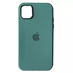 Чехол Silicone Case Full Camera Square Metal Frame for Apple iPhone 11 Pine green