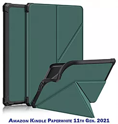 Чехол для планшета BeCover Ultra Slim Origami для Amazon Kindle Paperwhite 11th Gen. 2021 Dark Green (707220) - фото Чехол для планшета BeCover Ultra Slim Origami для Amazon Kindle Paperwhite 11th Gen. 2021 Dark Green (707220)