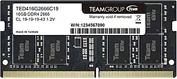 Оперативна пам'ять для ноутбука Team Elite SO-DIMM DDR4 16 GB 2666MHz (TED416G2666C19-S01)