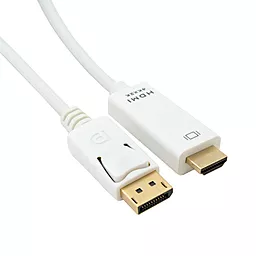 Видеокабель ExtraDigital DisplayPort 1.2 - HDMI v.2.0 2m (KBD1669) white - миниатюра 3