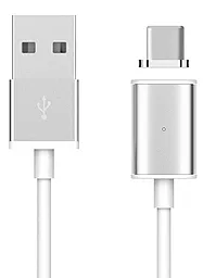 Магнитный кабель NICHOSI Magic Magnet Clip-On USB-A - Type-C 12w 2.4a 1м cable Silver - фото Магнитный кабель NICHOSI Magic Magnet Clip-On USB-A - Type-C 12w 2.4a 1м cable Silver