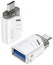 OTG-перехідник XO NB256C M-F micro USB -> USB-A White - фото OTG-перехідник XO NB256C M-F micro USB -> USB-A White