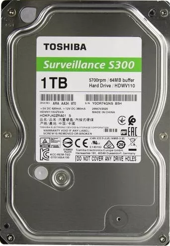 Жесткий диск Toshiba S300 Surveillance 1 TB (HDWV110UZSVA) / *Вскрытая упаковка - фото 1