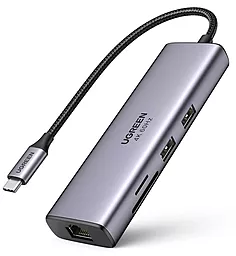 Мультипортовый USB Type-C хаб Ugreen CM512 7-in-1 gray (60515) - фото Мультипортовый USB Type-C хаб Ugreen CM512 7-in-1 gray (60515)