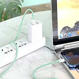 Кабель Borofone BX68 USB Type-C - Lightning 20w 3a 2м PD сable Green - миниатюра 4