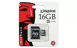 Карта пам'яті Kingston microSDHC 16GB Class 4 + SD-адаптер (SDC4/16GB) - мініатюра 3