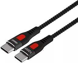 Кабель Remax USB Type-C - Type-C 100w 5a 1м PD cable Black (RC-187c) - фото Кабель Remax USB Type-C - Type-C 100w 5a 1м PD cable Black (RC-187c)