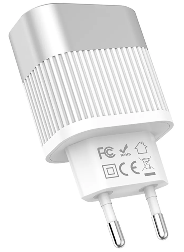 Сетевое зарядное устройство Hoco C40A 2.4a 2xUSB-A ports charger white - фото 3
