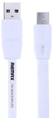 Кабель Remax Full Speed USB-A - micro USB 12w 2.4a 1м cable White (RC-001m) - фото 1