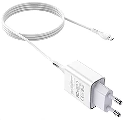 Сетевое зарядное устройство Hoco C81A 2.1a home charger + micro USB cable white - миниатюра 4 Сетевое зарядное устройство Hoco C81A 2.1a home charger + micro USB cable white - миниатюра 4