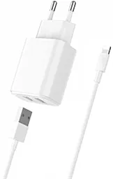 Сетевое зарядное устройство Jellico C22 2.1a home charger + Lightning cable white - фото Сетевое зарядное устройство Jellico C22 2.1a home charger + Lightning cable white