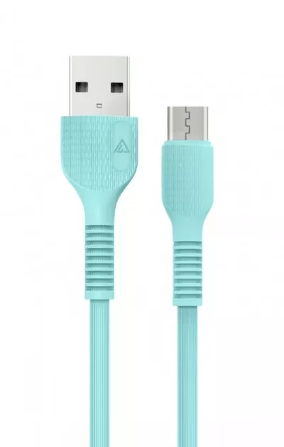Кабель ACCLAB USB-A - micro USB 12w 2.4a 1.2м cable mint (AL-CBCOLOR-M1MT) - фото 1