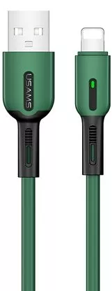 Кабель Usams U51 Silicone USB-A - Lightning 10w 1м cable Dark/Green - фото 1