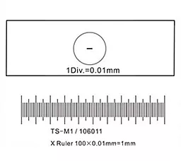 Инструмент для микроскопии SIGETA Калибровочная линейка X 1мм/100 Div.x0.01мм