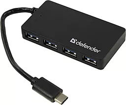 USB-A хаб Defender Quadro Transfer 4xUSB 3.0, 0.14m Black (83208) - мініатюра 3