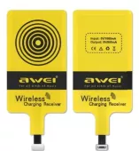 Qi приемники для беспроводной зарядки Awei I6 Wireless для iPhone Yellow - миниатюра 2
