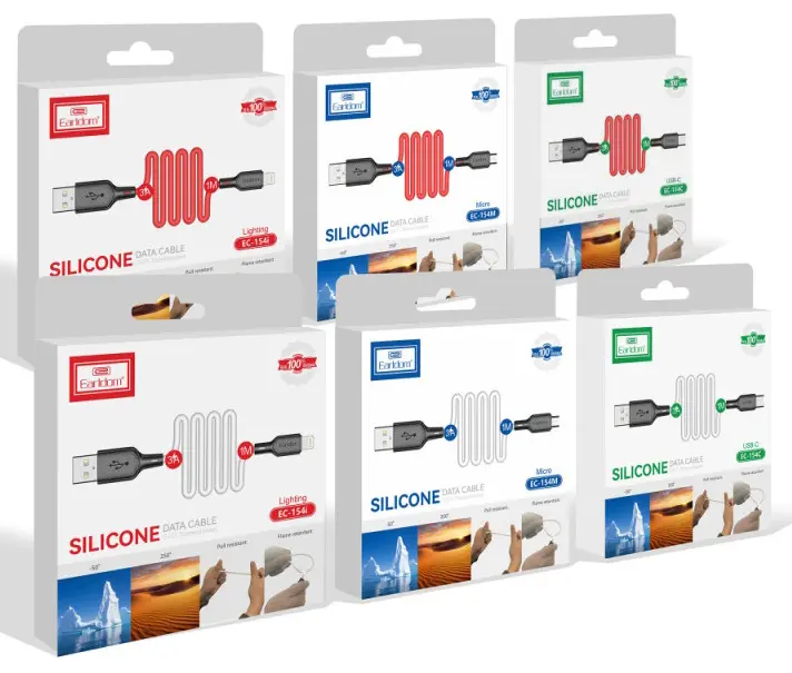 Кабель Earldom EC-154L USB-A - Lightning 12w 2.4a 1м cable white - фото 4