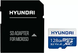Карта памяти Hyundai microSDXC 128GB Class 10 UHS-I U3 V30 A1 + SD-адаптер (SDC128GU3)