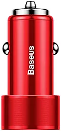 Автомобильное зарядное устройство с быстрой зарядкой Baseus Small Screw Dual-USB Quick Charge Car Charger 36W Red (CAXLD-B09)