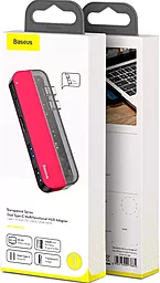 Мультипортовый USB Type-C хаб Baseus Transparent Series Dual USB-C Multifunctional Adapter Red (CAHUB-TS09) - миниатюра 6