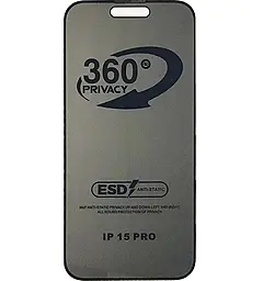Захисне скло ESD Privacy Anti-static 360° для Apple iPhone 15 Pro Black (без упаковки) - фото Захисне скло ESD Privacy Anti-static 360° для Apple iPhone 15 Pro Black (без упаковки)