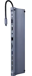 Мультипортовый USB Type-C хаб Cablexpert 11-in-1 hub gray (A-CM-COMBO11-01)