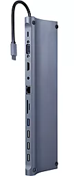 Мультипортовый USB Type-C хаб Cablexpert 11-in-1 hub gray (A-CM-COMBO11-01) - фото Мультипортовый USB Type-C хаб Cablexpert 11-in-1 hub gray (A-CM-COMBO11-01)