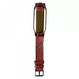 Сменный ремешок для фитнес трекера Leather для Xiaomi Mi Band 5 GLOW Pink
