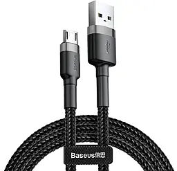 Кабель Baseus Cafule USB-A - micro USB 12w 2.4a 0.5м cable Grey/Black (CAMKLF-AG1)